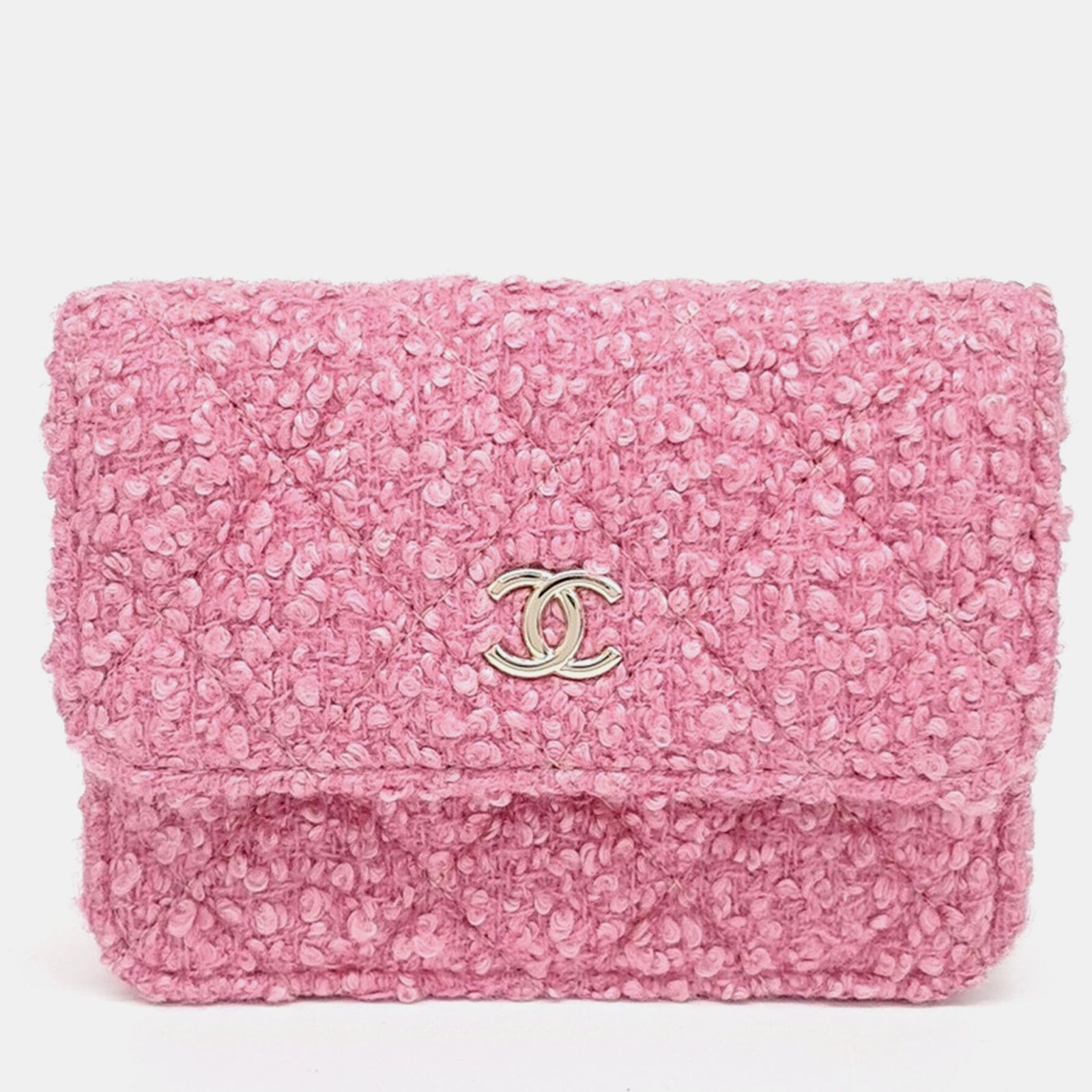 Chanel Mini-Gürteltasche aus Tweed mit Kette