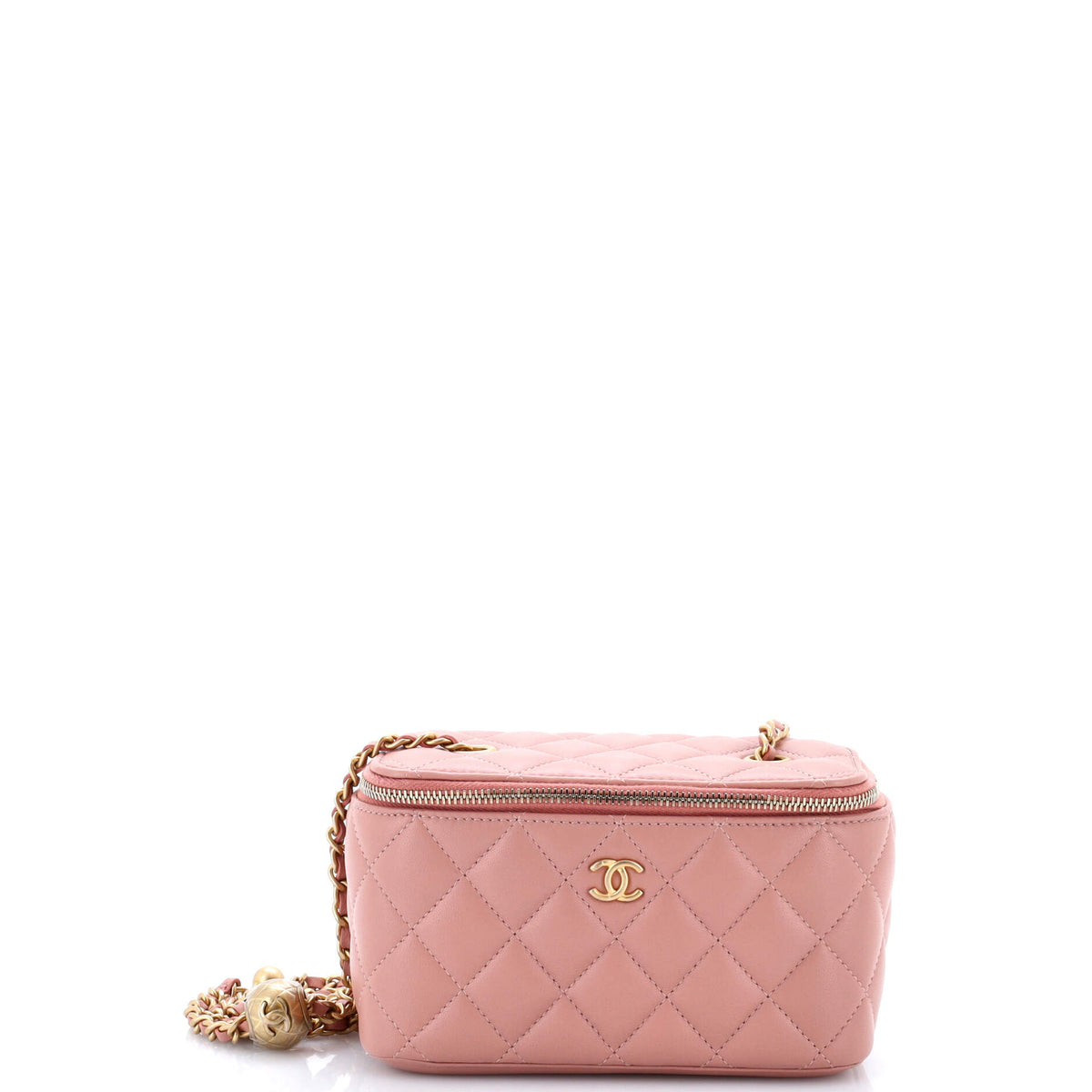Chanel CHANEL Pearl Crush Vanity Case with Chain Quilted Lambskin Small