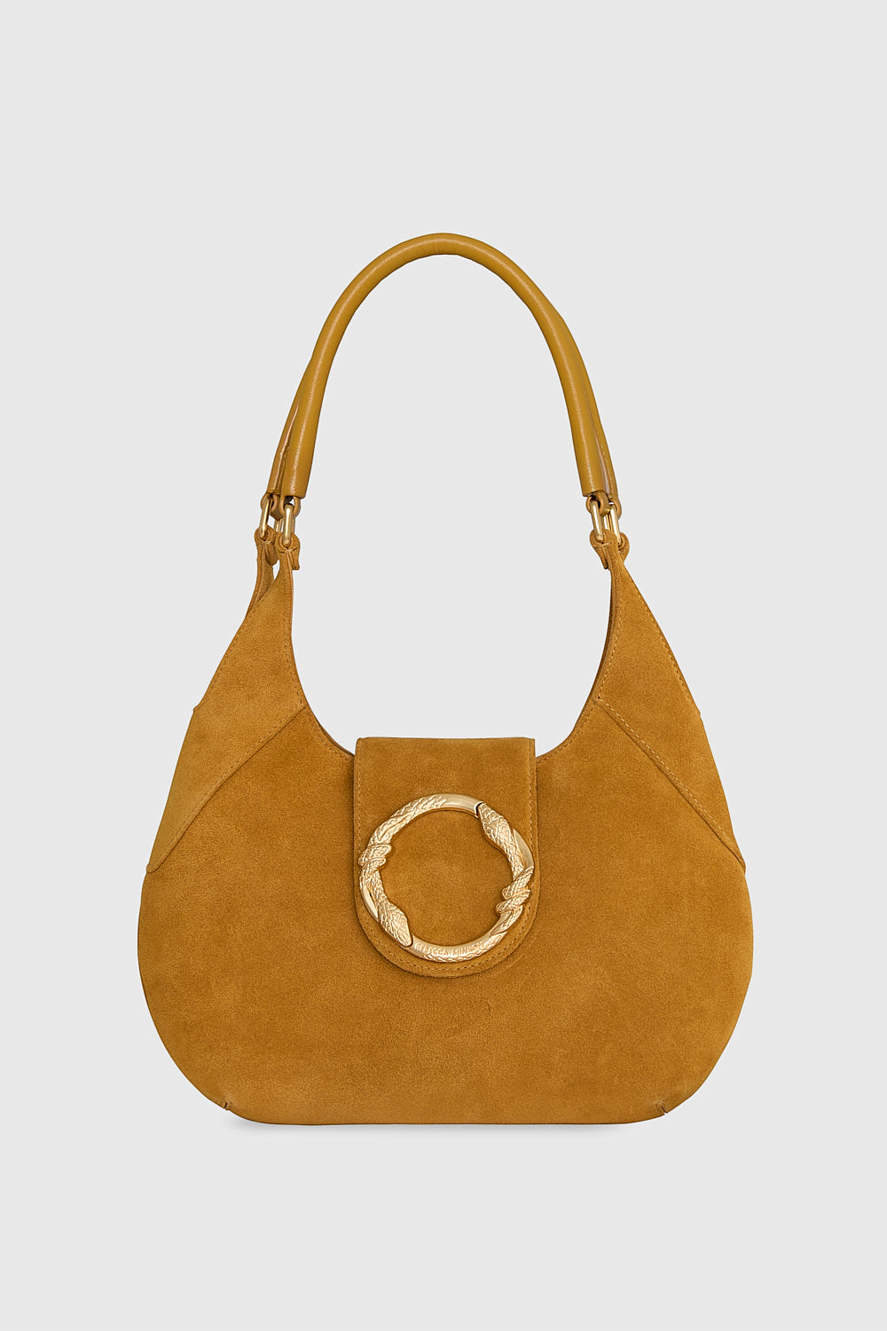 Rebecca Minkoff Snake Ring Crescent Shoulder Bag In Oro