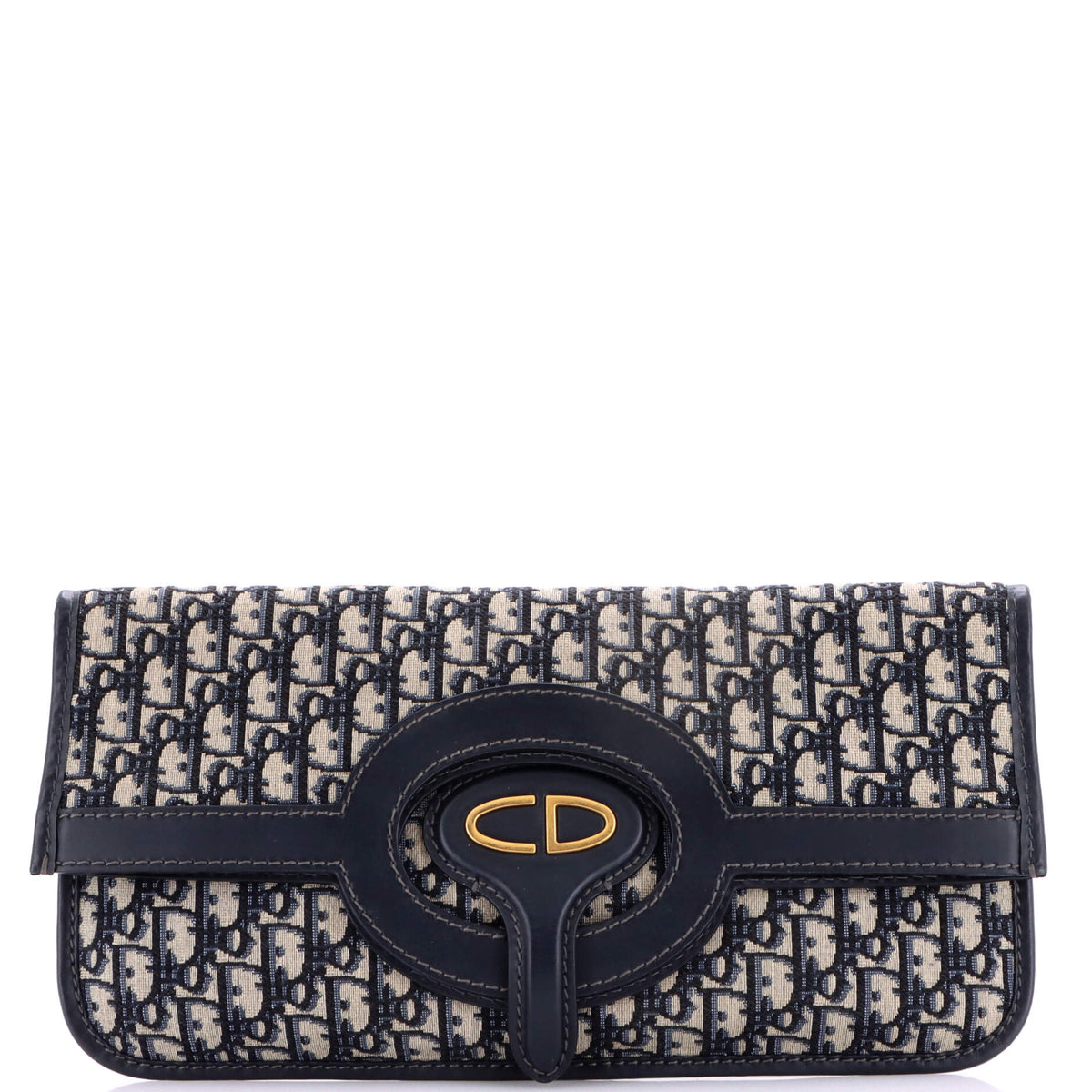 Christian Dior Fold Over Clutch Oblique Canvas