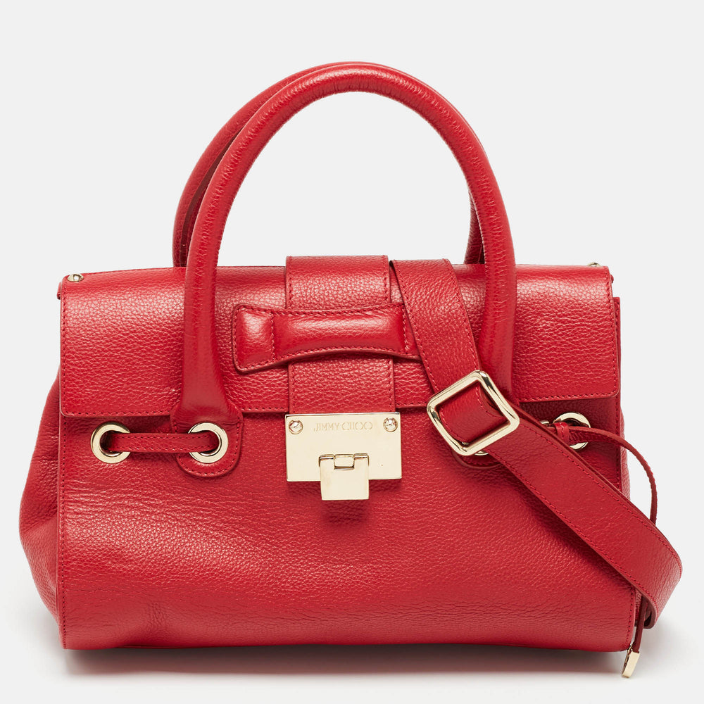 Red Leather Rosalie Tote