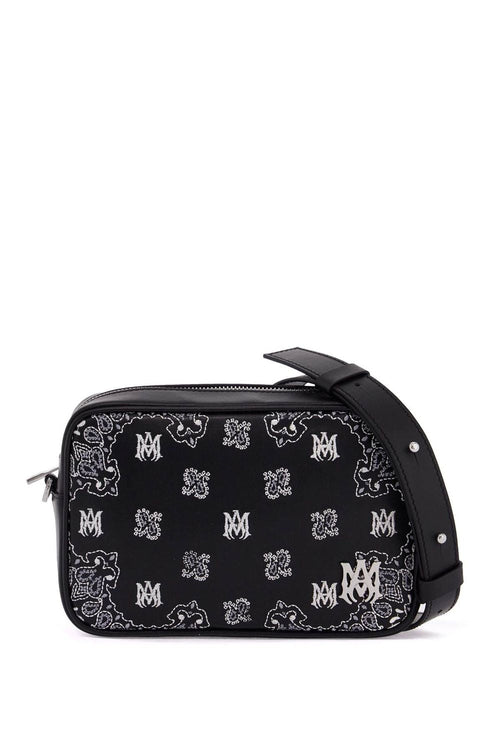 Men's 'bandana Embroidered Camera Bag With in Black | AMBGCM1006