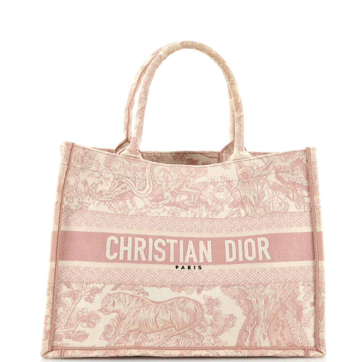 Christian Dior Book Tote Embroidered Canvas Medium