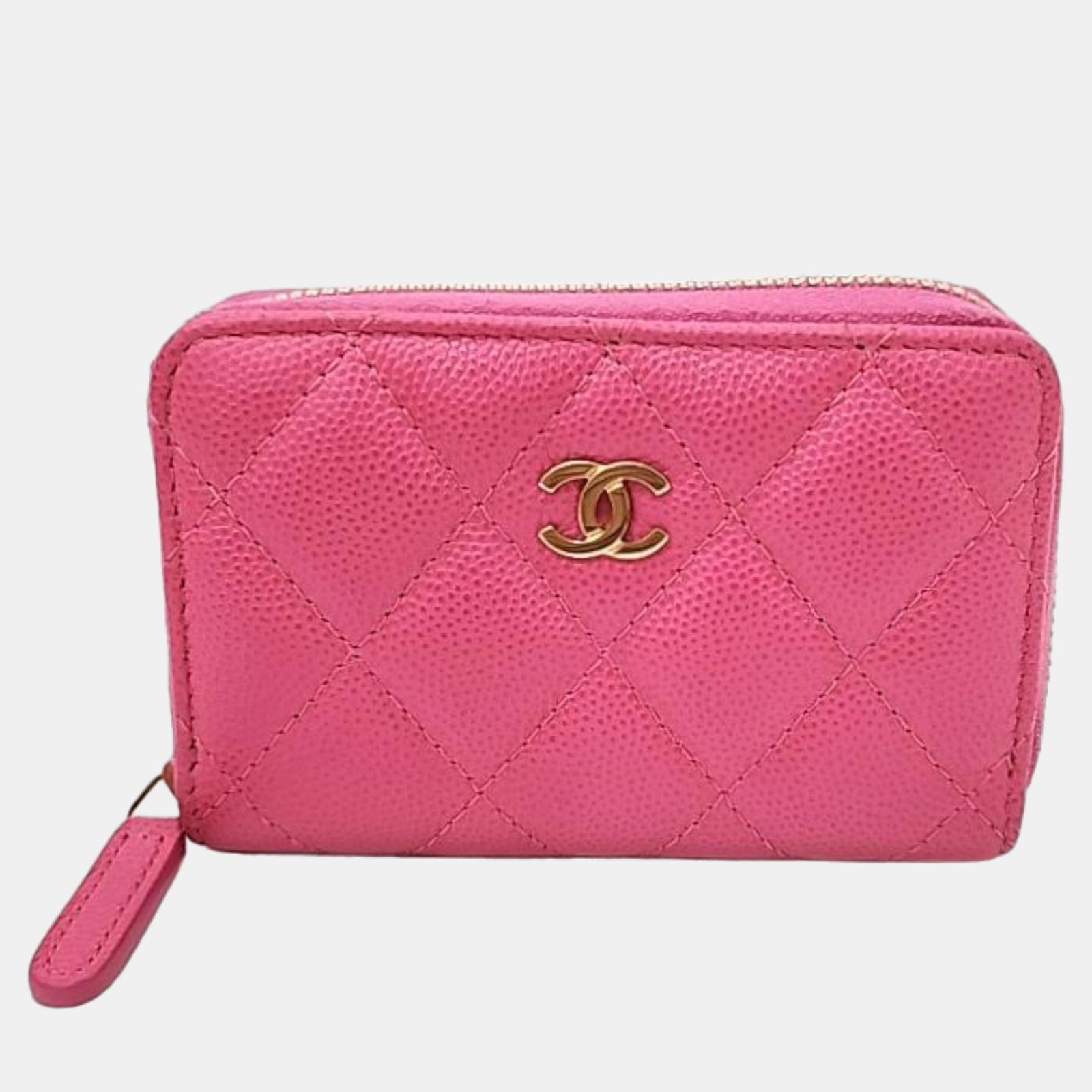 Chanel Pink Caviar card wallet