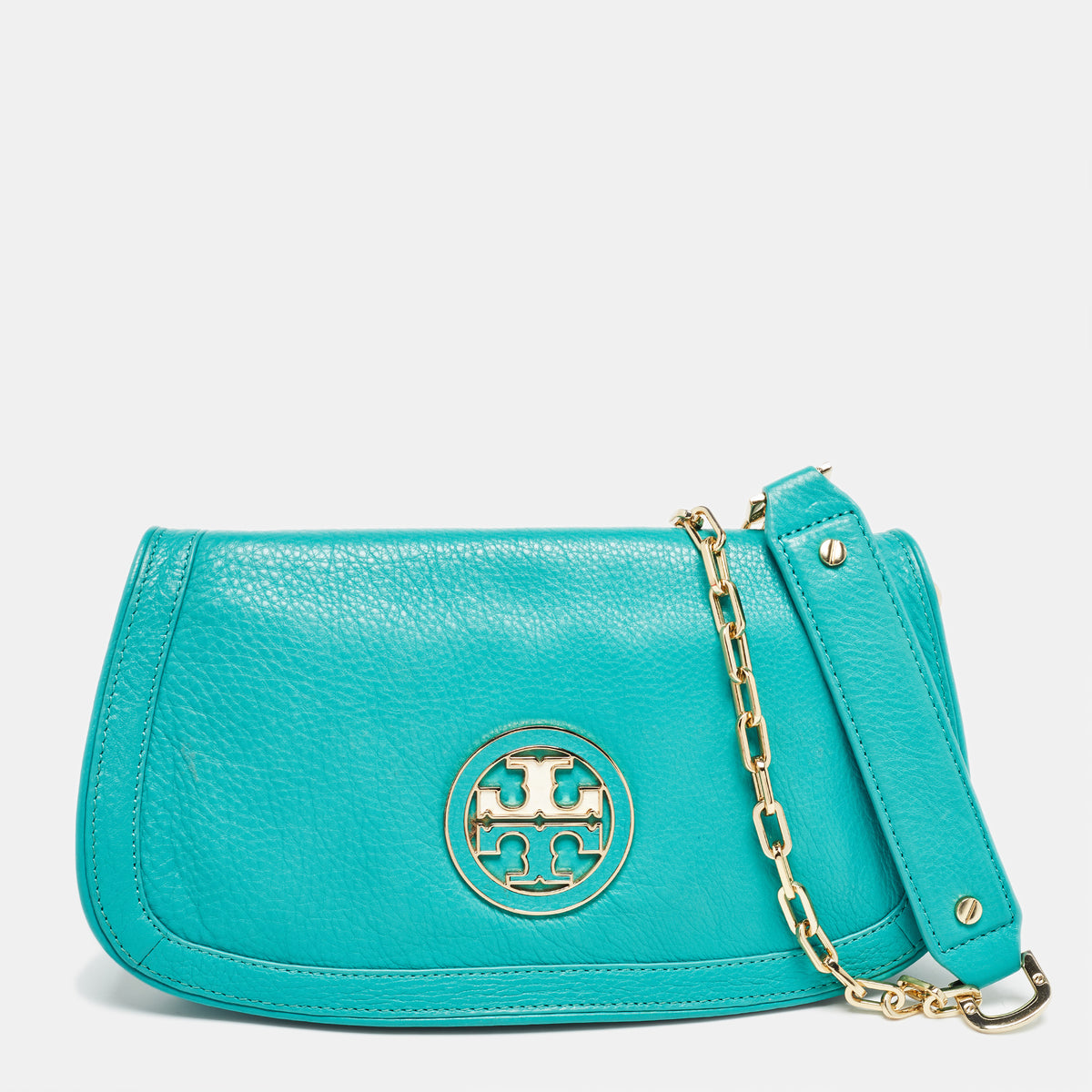 Tory Burch Green Leather Amanda Crossbody Bag