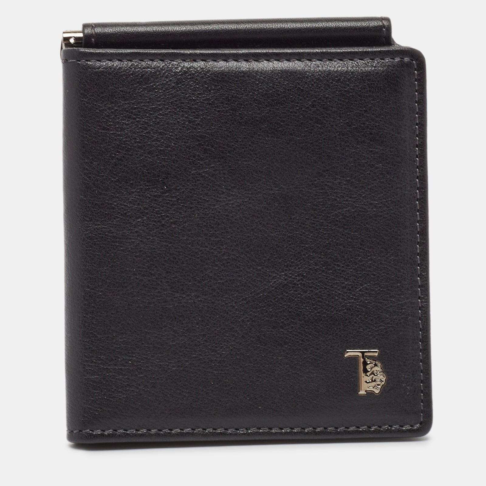 Tod's Black Leather Money Bifold Wallet