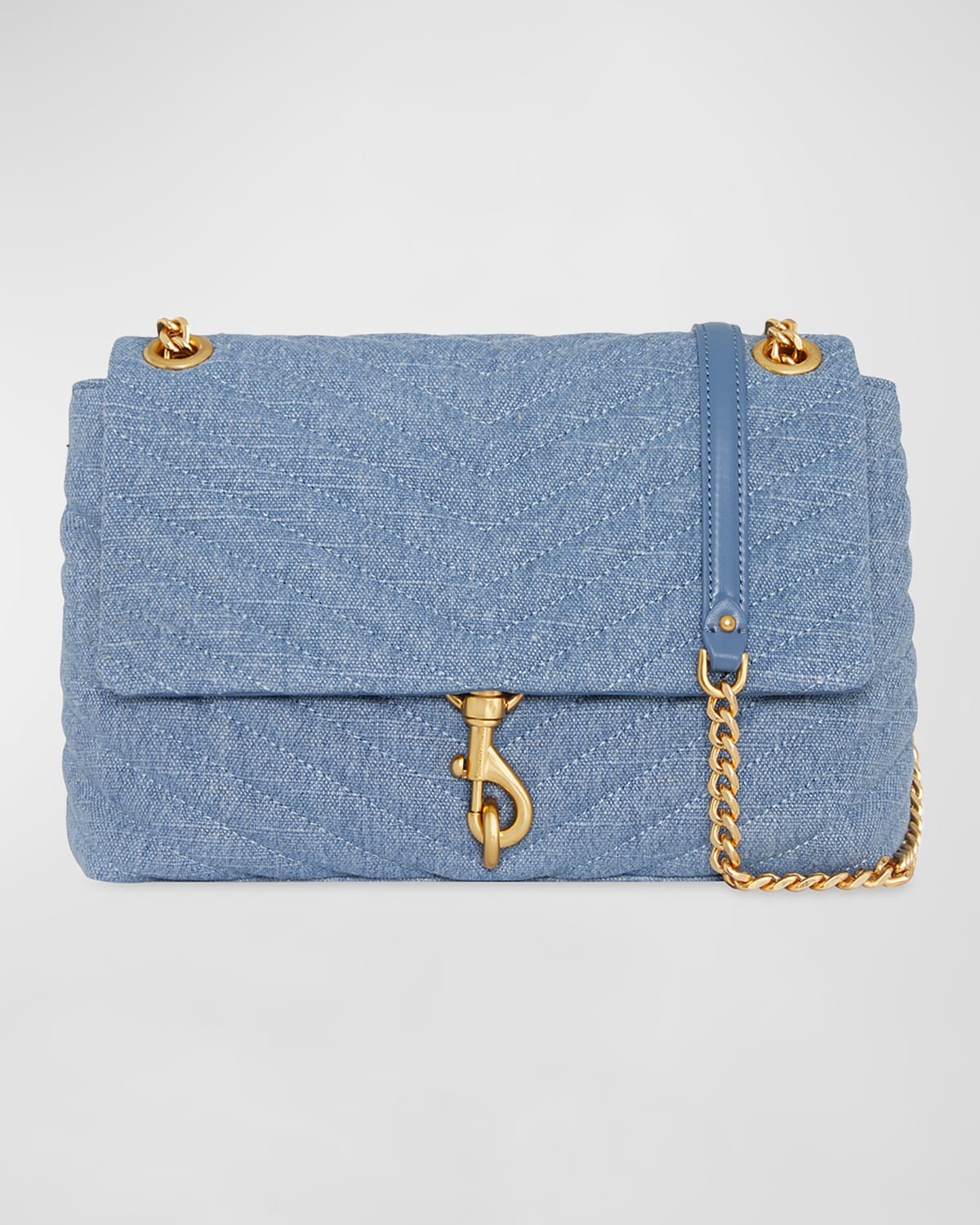 Rebecca Minkoff Edie Flap Quilted Denim Shoulder Bag