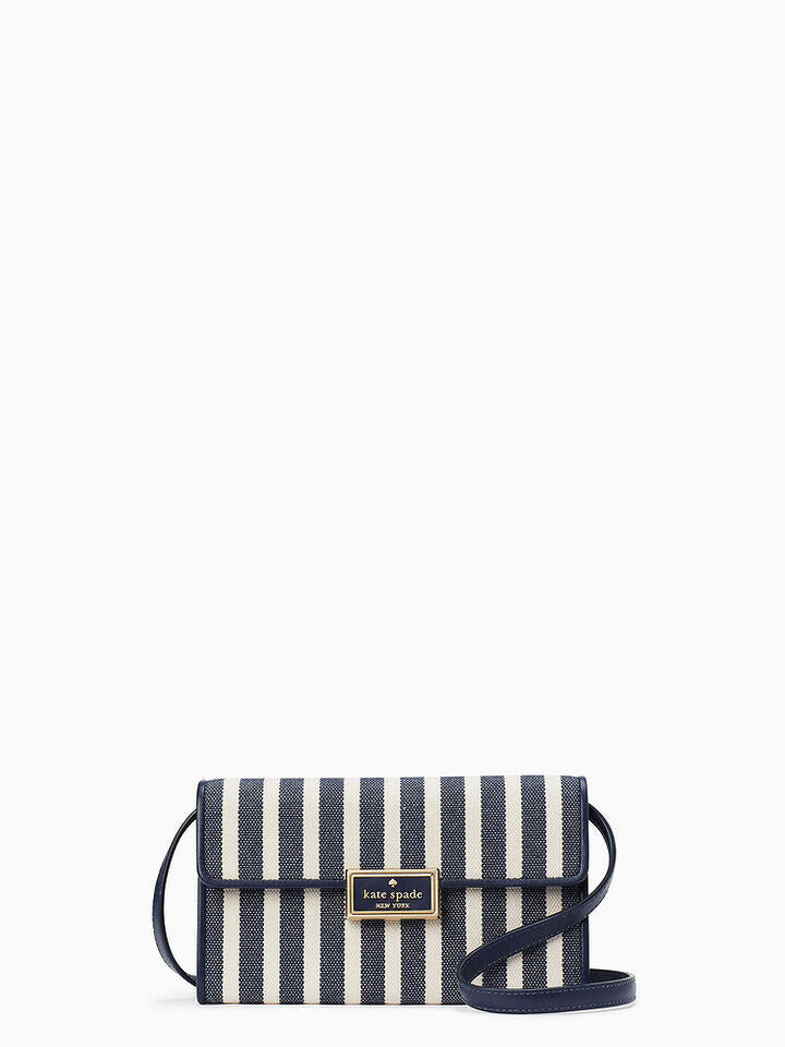 Kate Spade Au Reegan Striped Canvas Wallet Crossbody