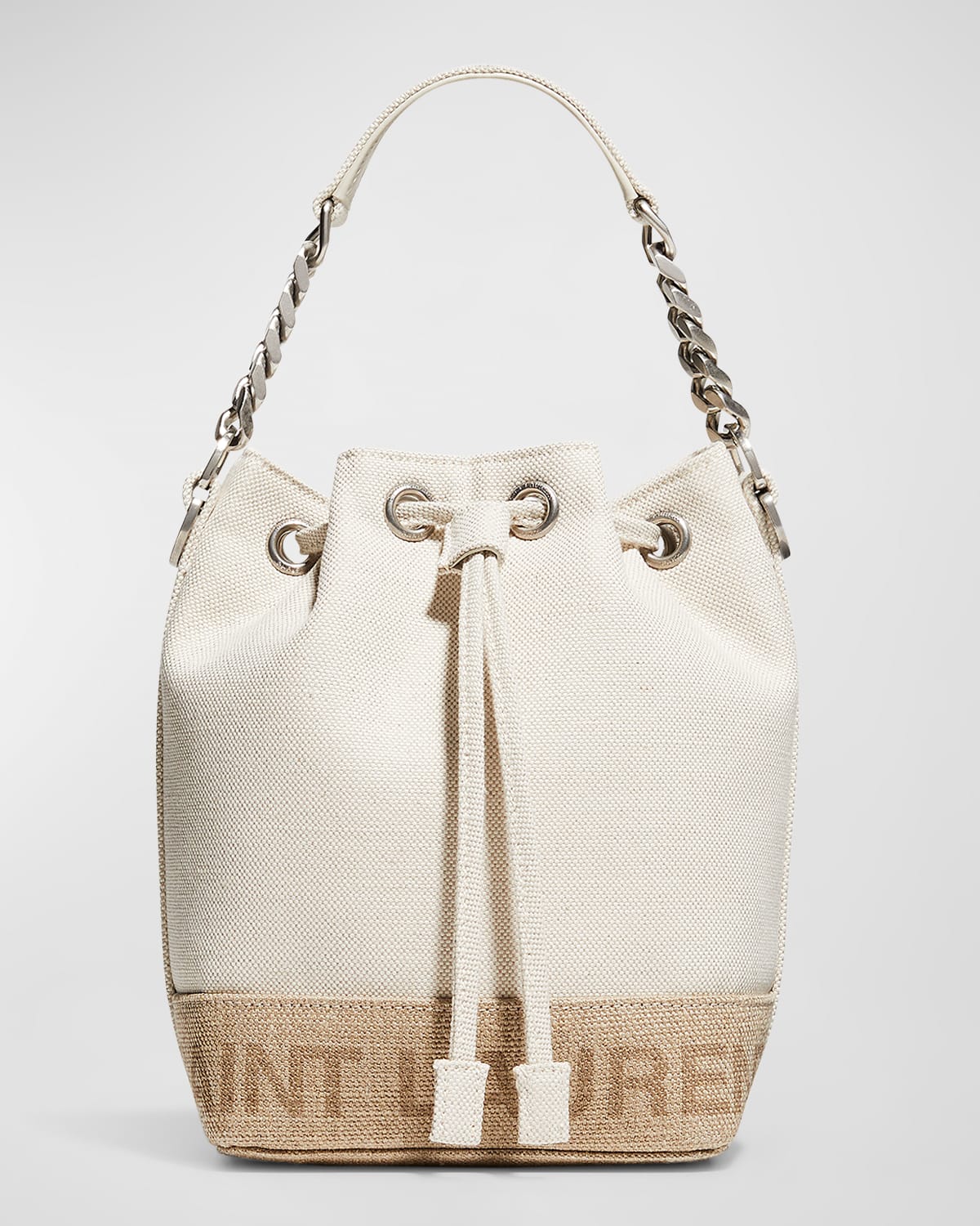 Saint Laurent Rive Gauche Small Bucket Bag in Canvas