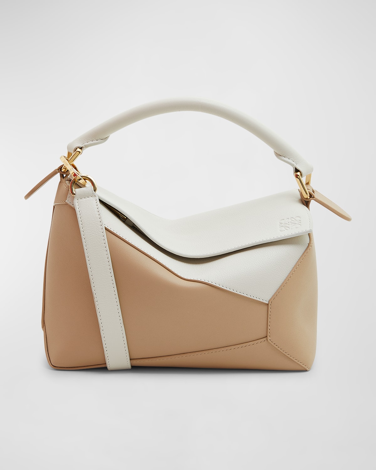 Loewe Puzzle Edge Small Top-Handle Bag in Bicolor Leather