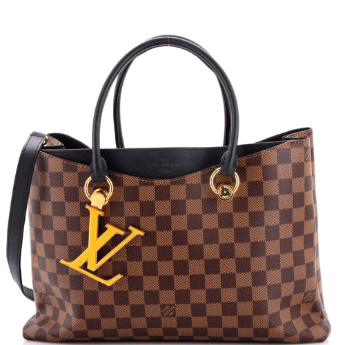 LV Riverside Handbag Damier with Leather