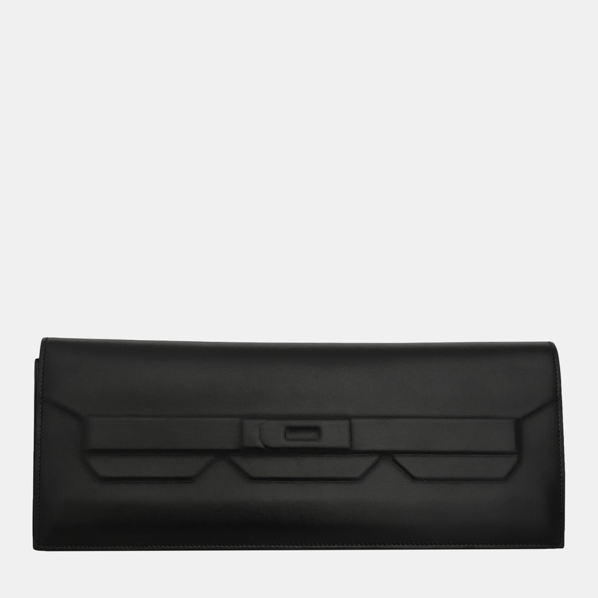 Hermès Noir Swift Leather Shadow Birkin Clutch Bag