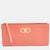 Orange Leather Gancini Wristlet Clutch