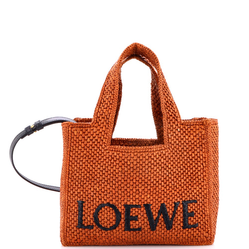 LOEWE Paula's Ibiza Logo Convertible Tote Raffia Small