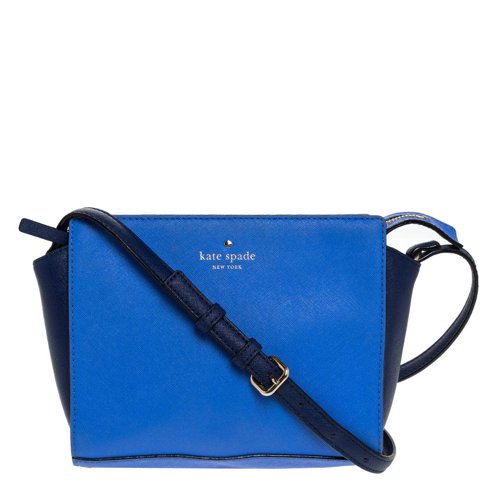 Kate Spade Blue Leather Cedar Street Crossbody Bag