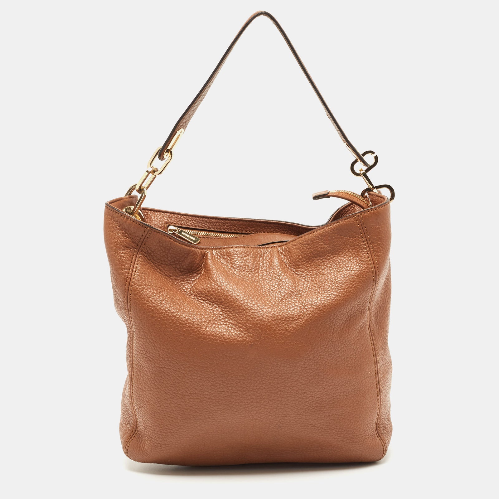 Michael Kors Brown Leather Fulton Hobo