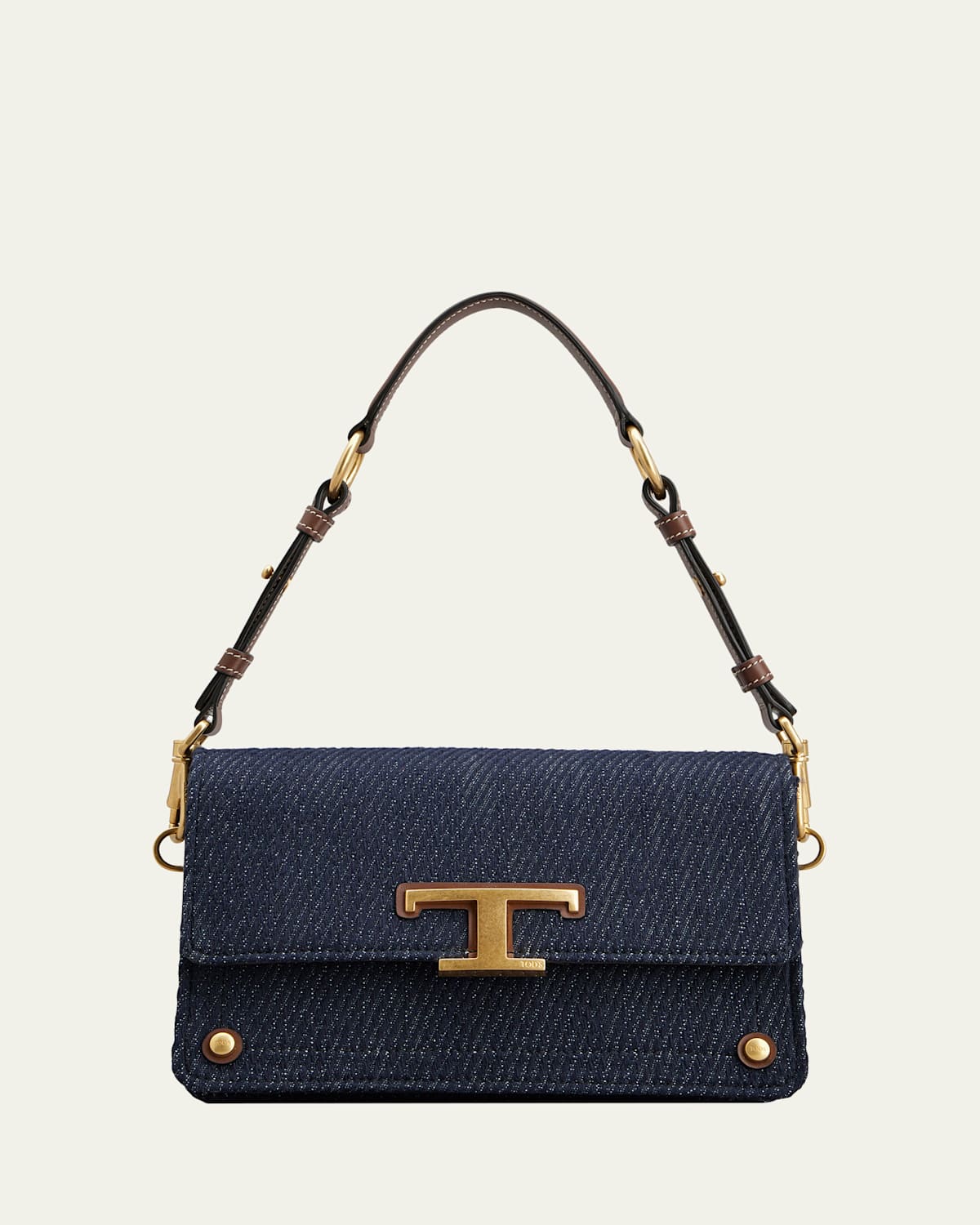 Tod's Mini Flap Denim Shoulder Bag