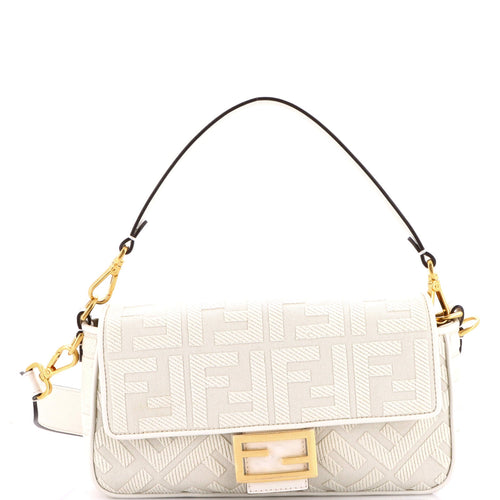 FENDI Baguette NM Bag Zucca Embroidered Canvas Medium