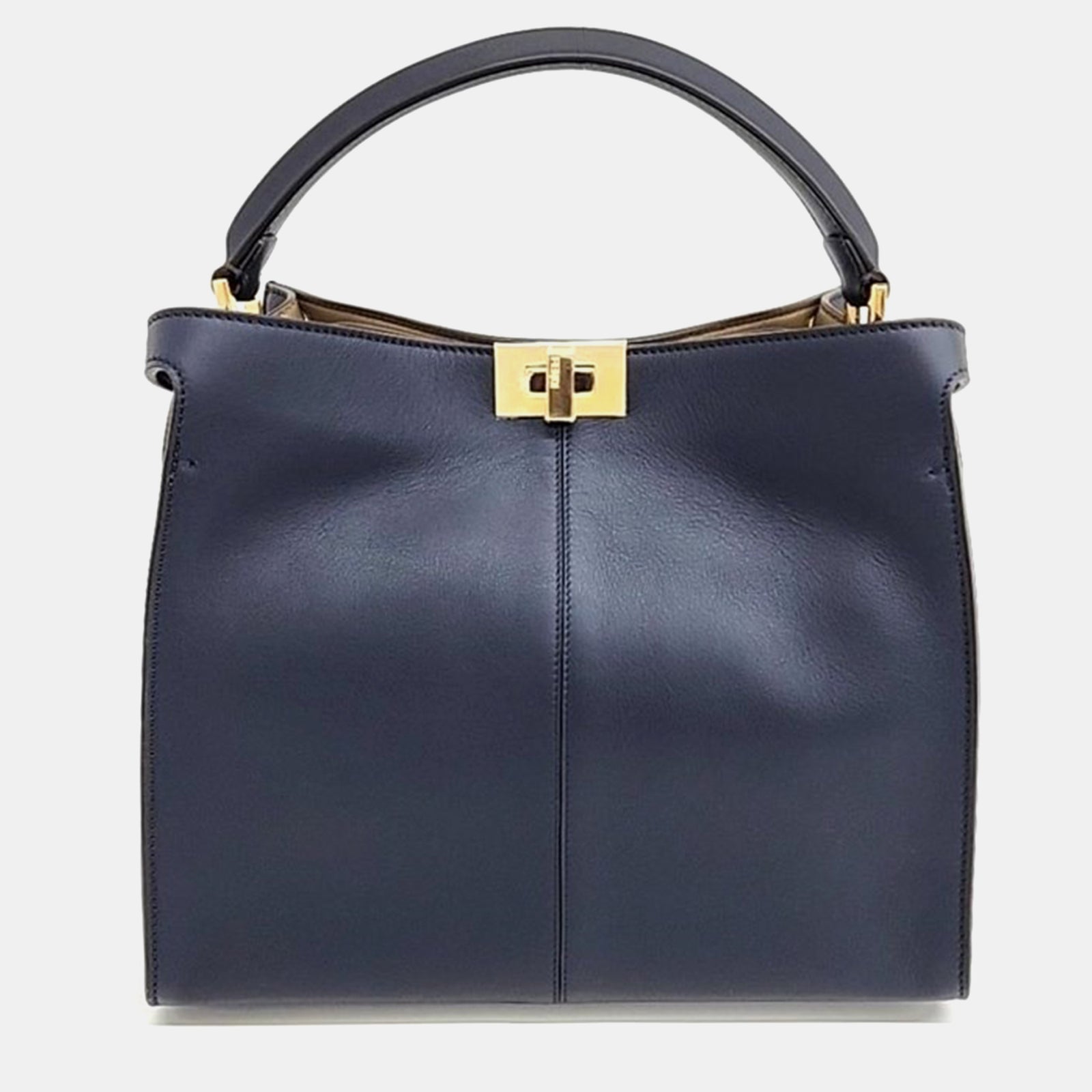 Fendi Blue Leather Peekaboo XLite Medium Tote Bag