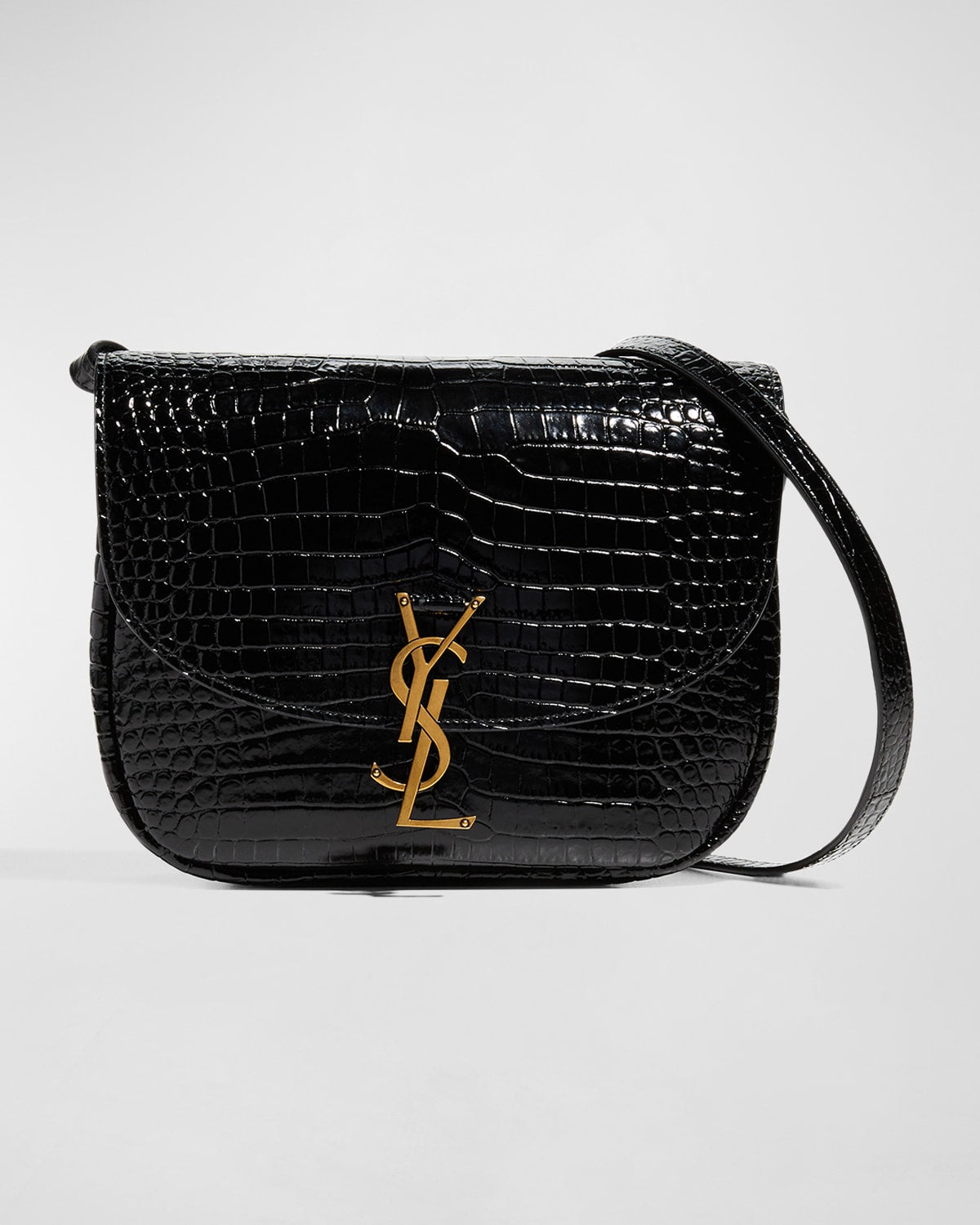 Boss Kaia Medium YSL Croc-Embossed Satchel Bag