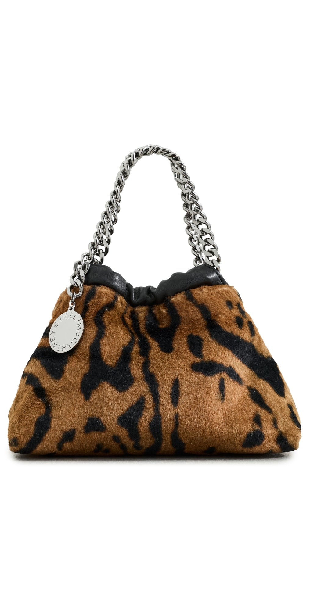 Stella McCartney Falabella Mini Drawstring Bag Ocelot Brushed Velvet Print Multicolor Brown One Size