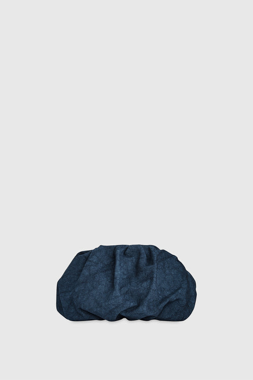 Ruched Clutch With Resin Bag In Blue