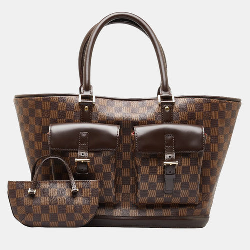 Brown Damier Ebene Canvas Manosque GM Shoulder Bag
