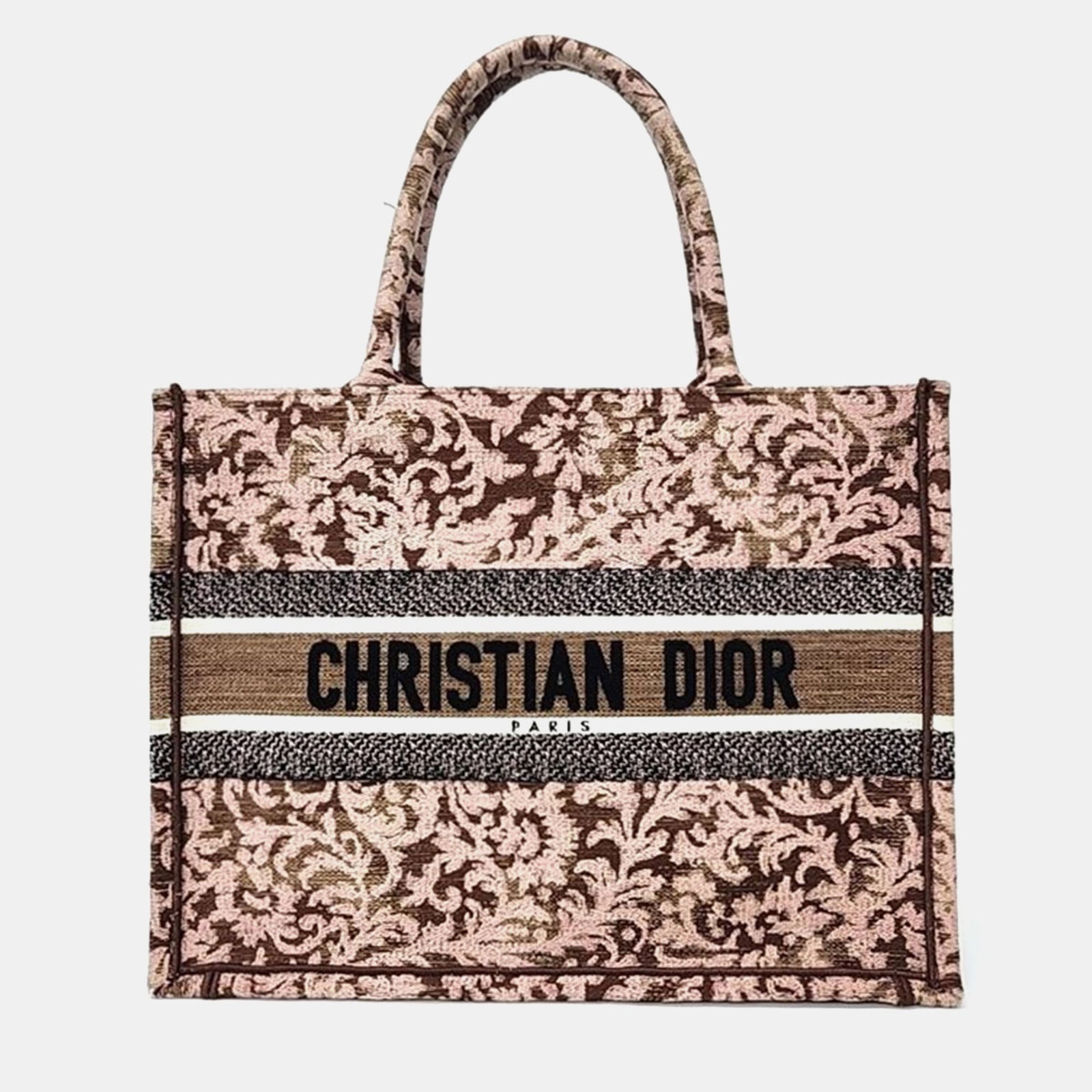 Dior Christian Brown Canvas Book Tote 36 Bag