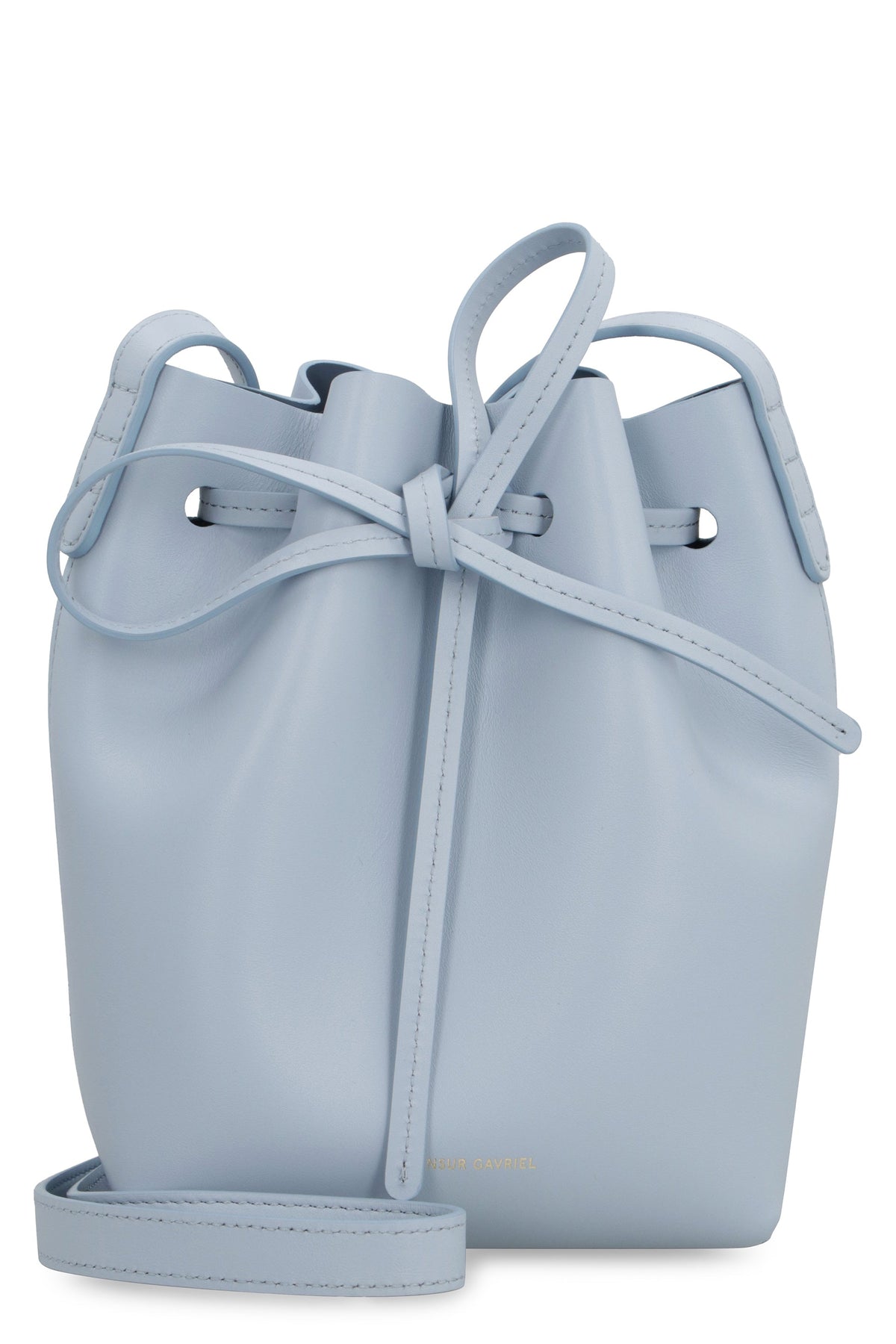 Mansur Gavriel Women's Bucket Leather Mini Crossbody Bag in Light Blue | HMM010CA Color CIELO