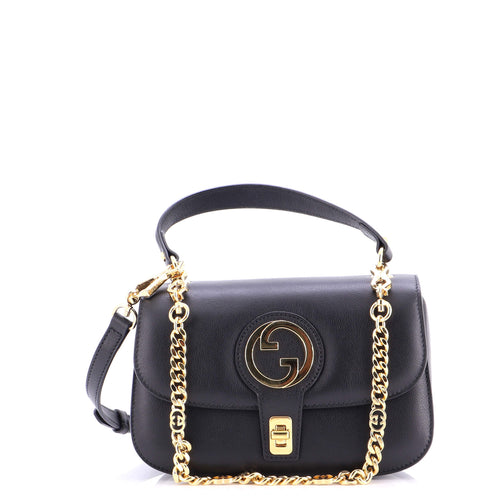 GUCCI Blondie NM Chain Top Handle Bag Leather Small