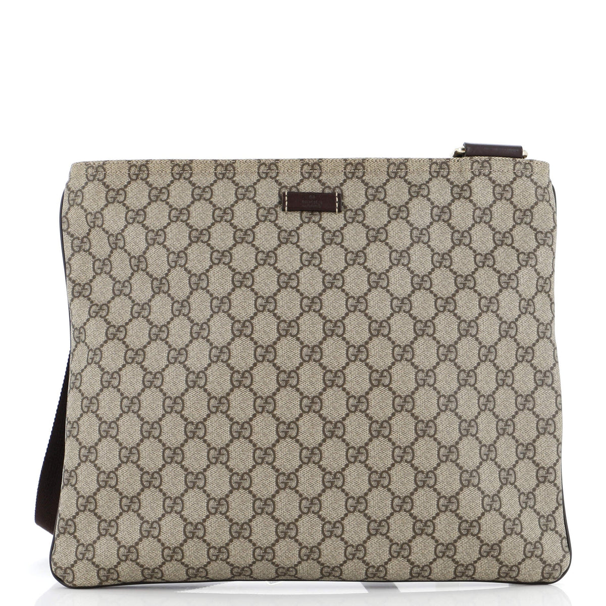 Gucci GUCCI Zip Top Messenger Bag GG Coated Canvas Large