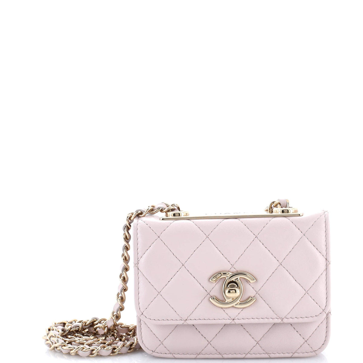 Chanel CHANEL Trendy CC Card Holder on Chain Quilted Lambskin