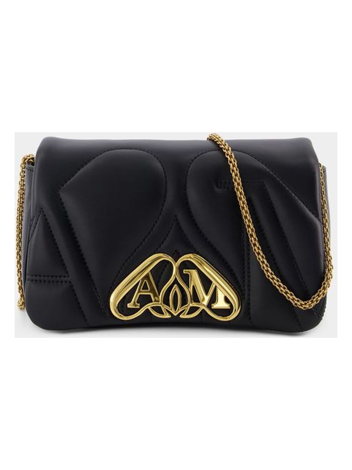 Alexander Mcqueen Women's The Mini Seal Crossbody in Black | 7770111BLE11000