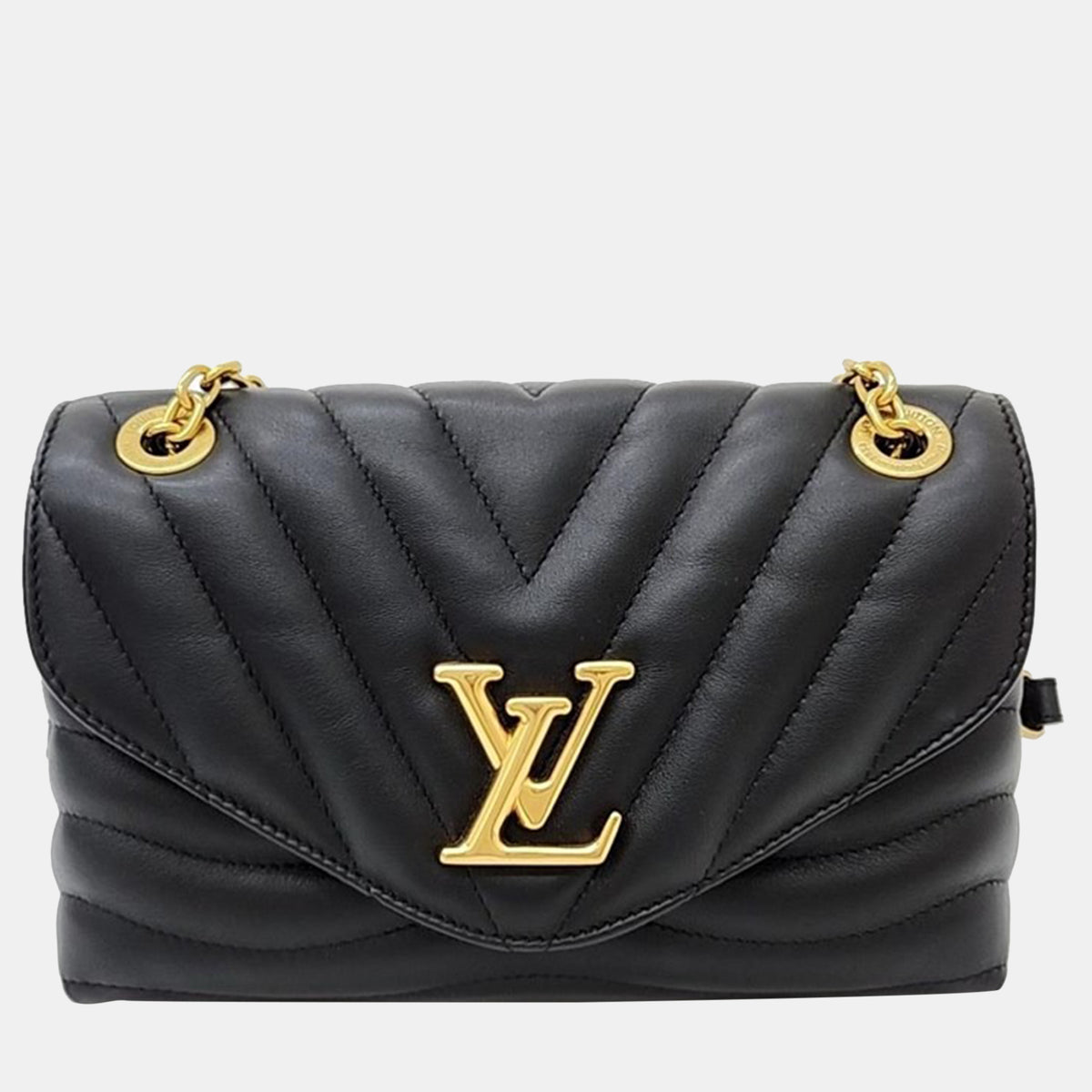 Louis Vuitton Black Leather New Wave Chain Shoulder Bag