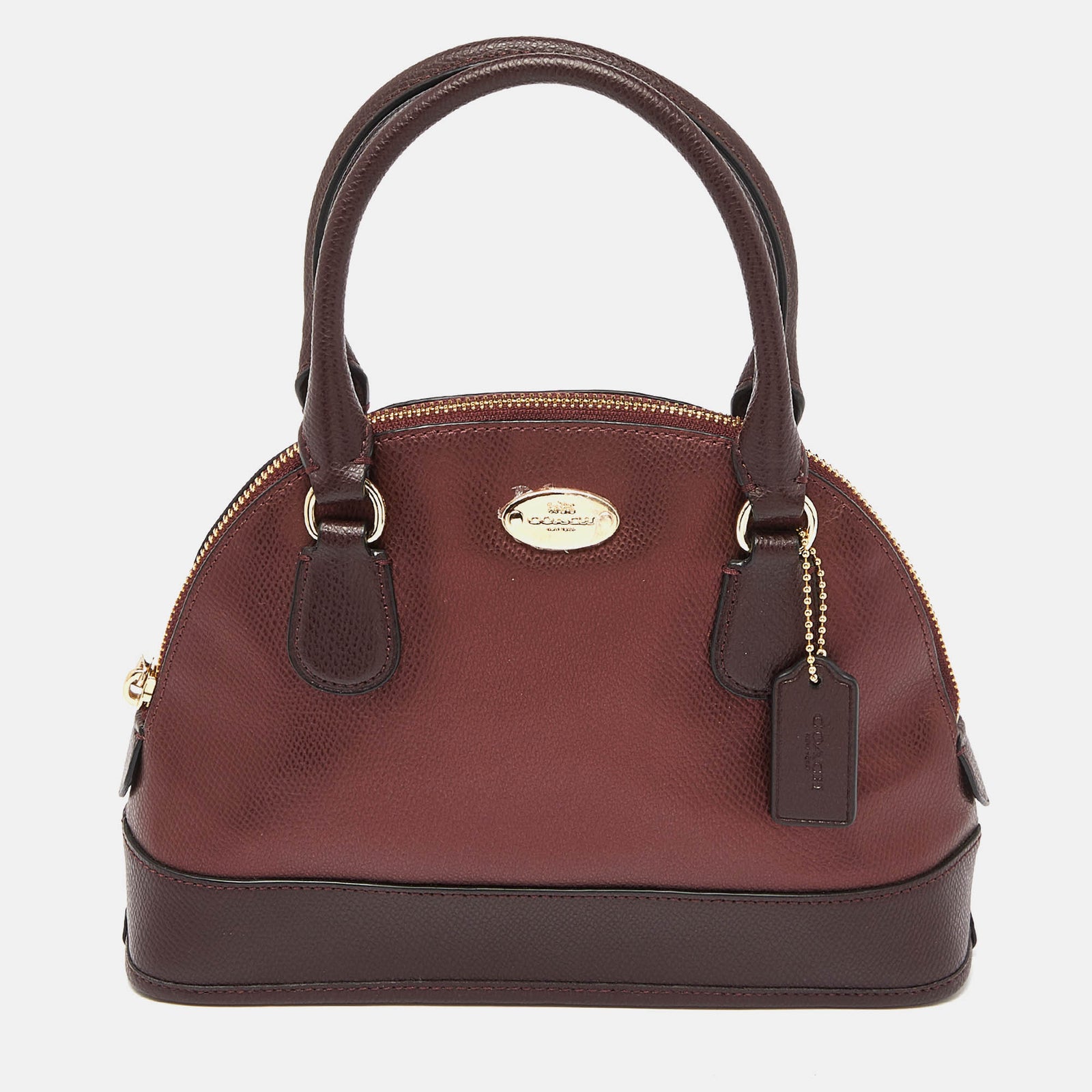 Coach Burgundy Leather Cora Dome Satchel