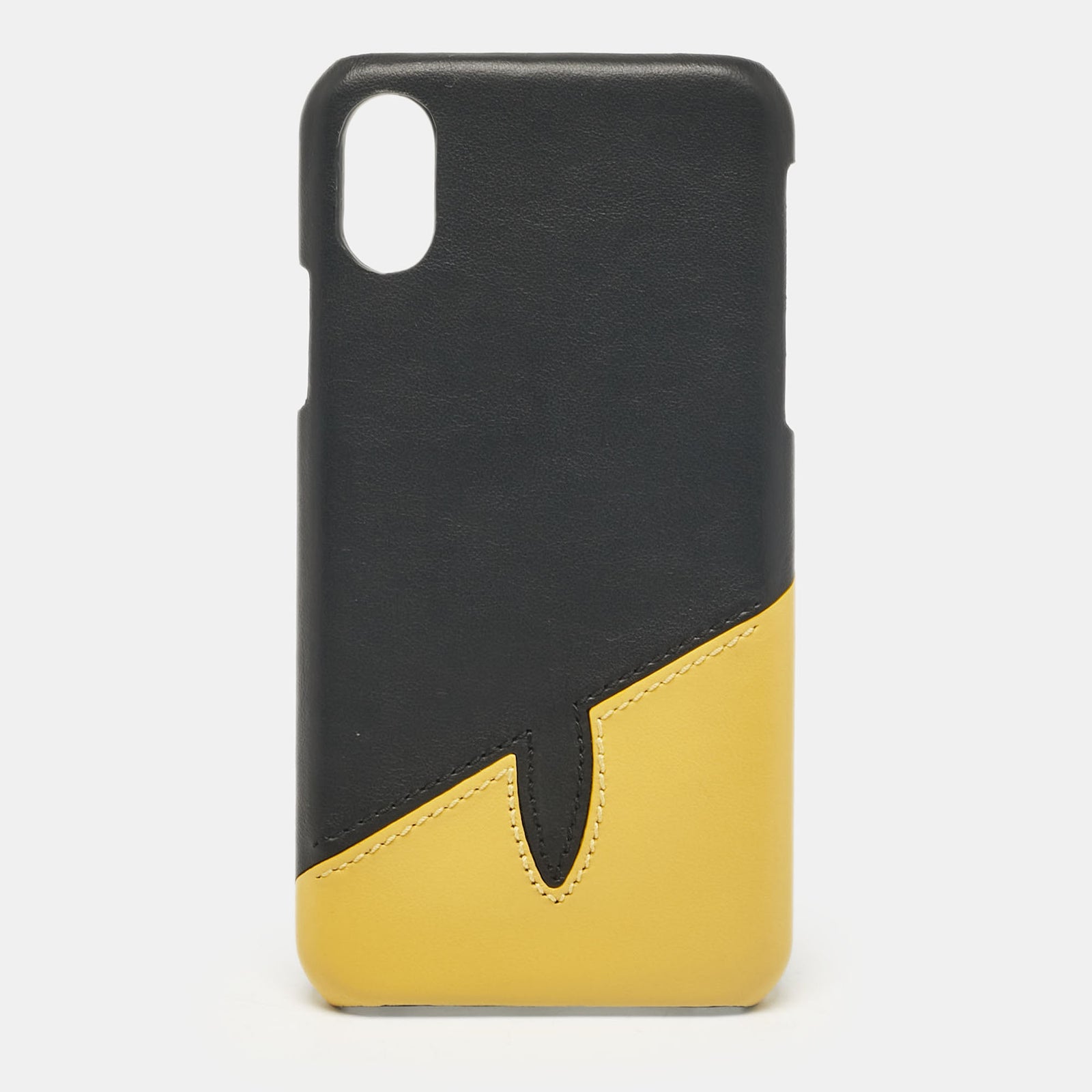 Fendi Black/Yellow Leather iPhone X Cover