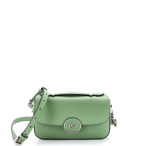 GUCCI Petite GG Flap Shoulder Bag Leather Small