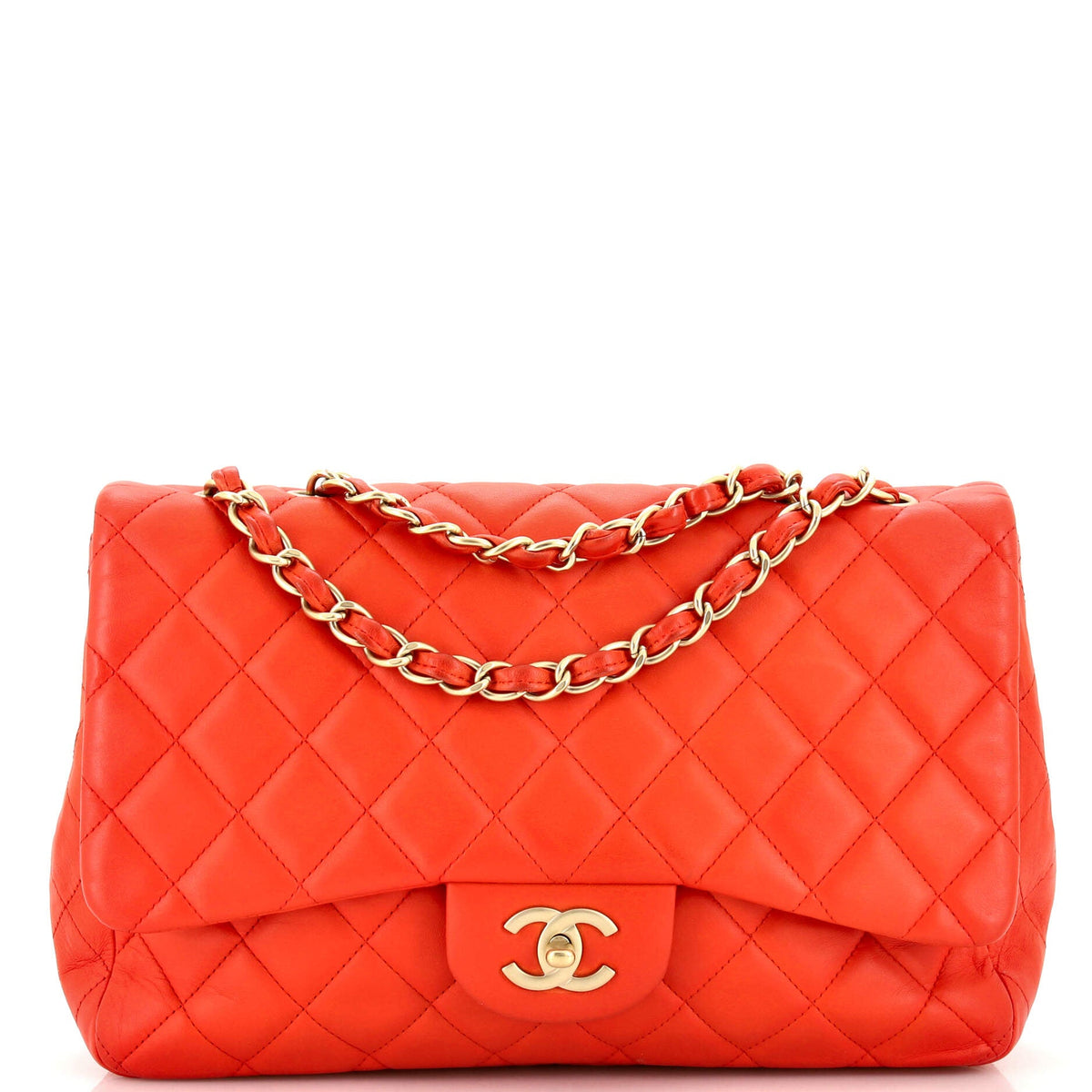 Chanel CHANEL Classic Single Flap Bag Quilted Lambskin Jumbo