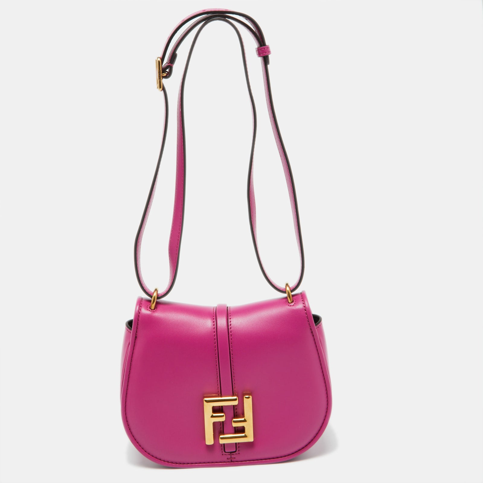 Fendi Pink Leather Small C'Mon Flap Shoulder Bag