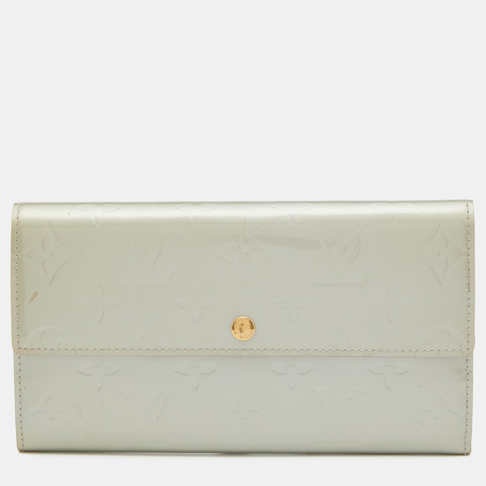 Louis Vuitton Silver Monogram Vernis Sarah Wallet