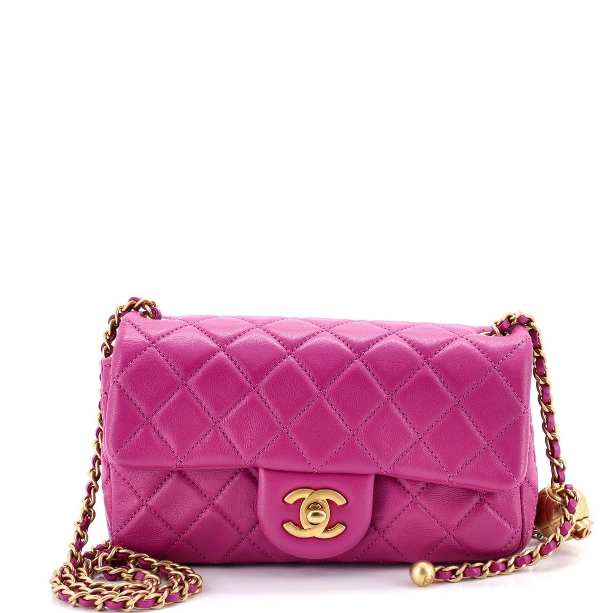 Chanel CHANEL Pearl Crush Flap Bag Quilted Lambskin Mini