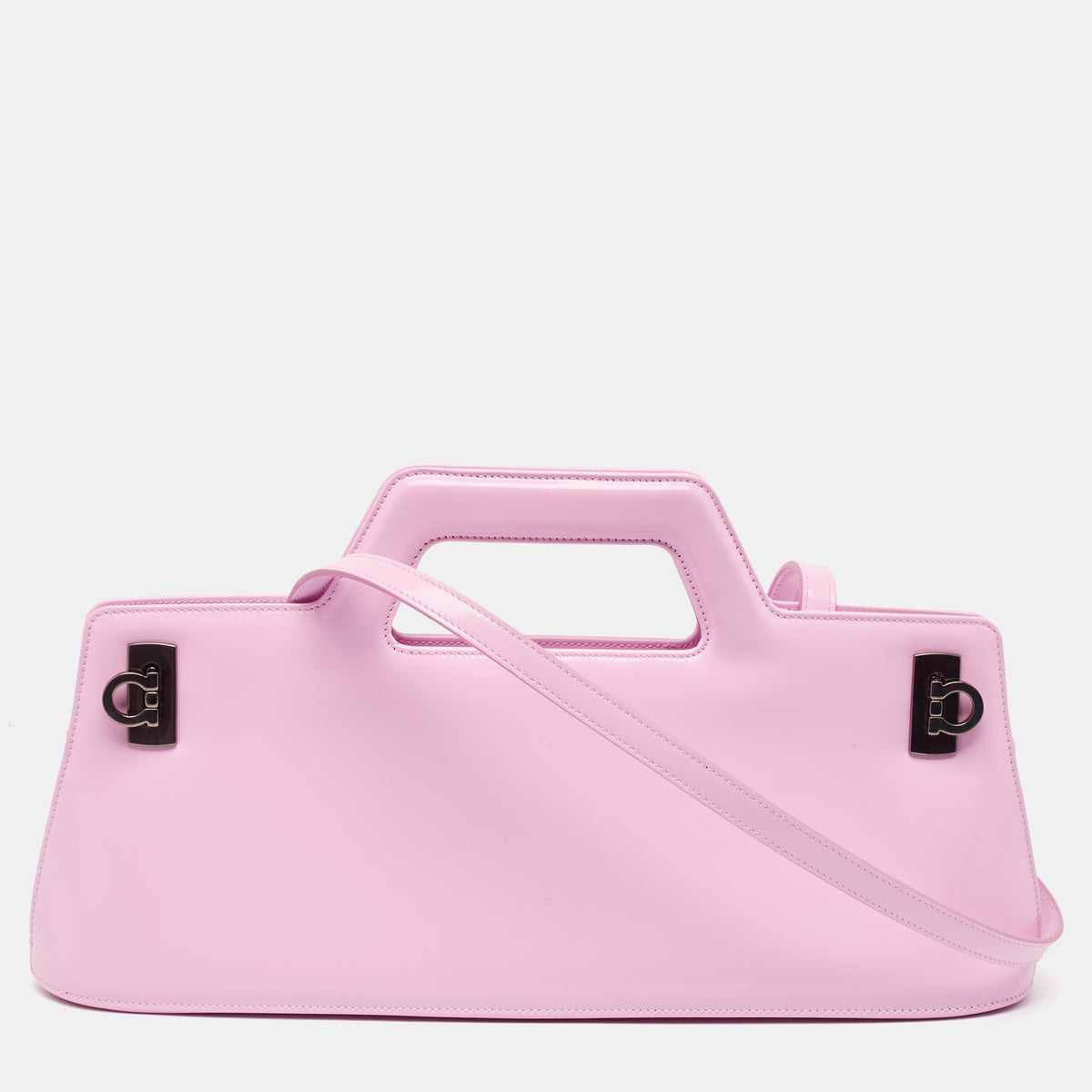 Salvatore Ferragamo Light Pink Patent Leather East West Wanda Tote