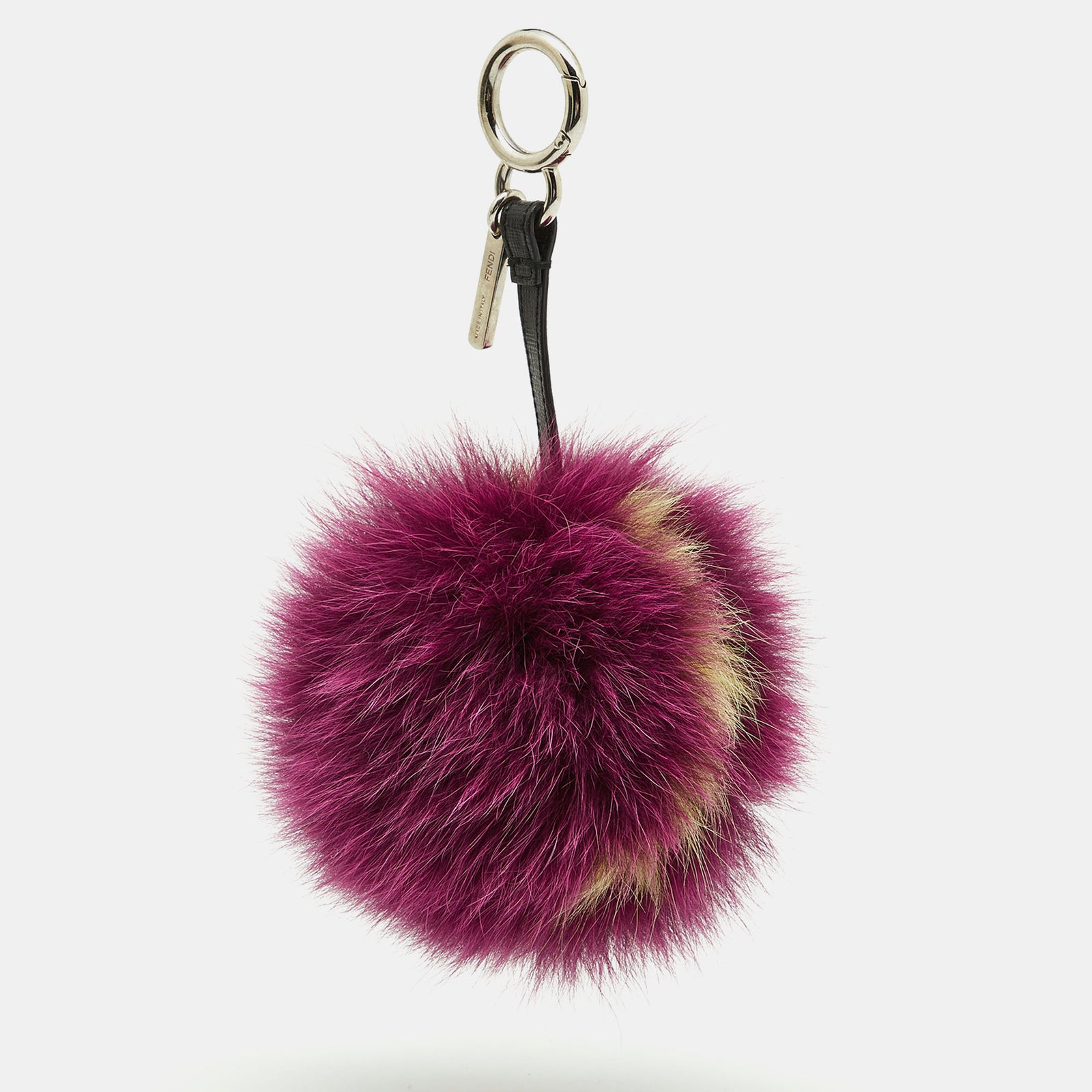 Fendi Purple Fox Fur Alphabet 'I' Bag Charm