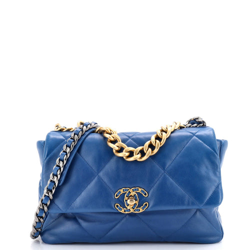CHANEL 19 Flap Bag Quilted Leather Large