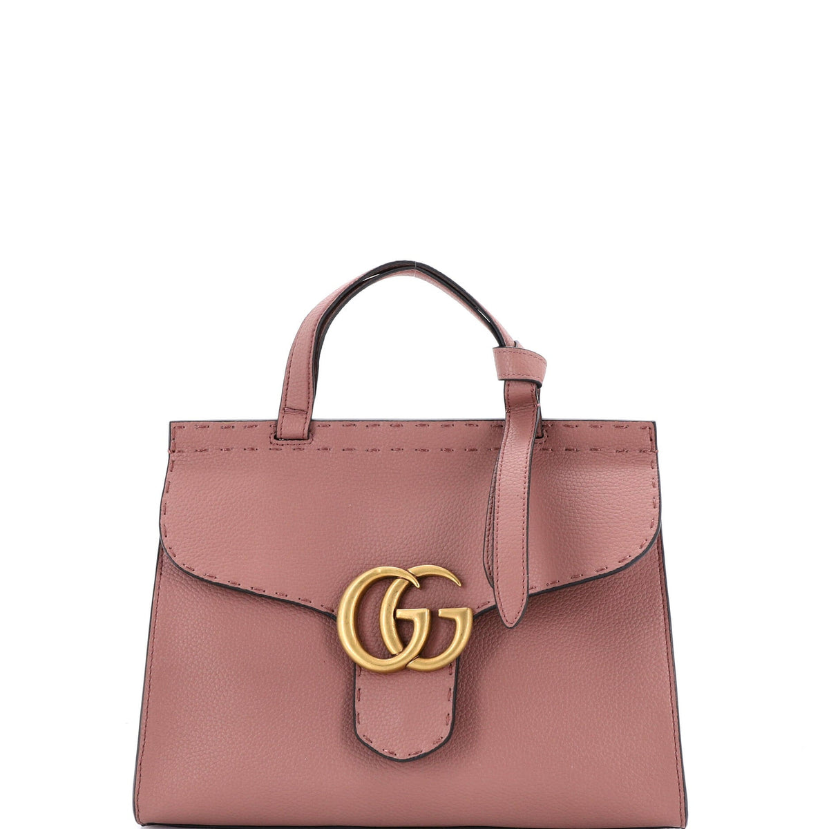 Gucci GUCCI GG Marmont Top Handle Bag Leather Small