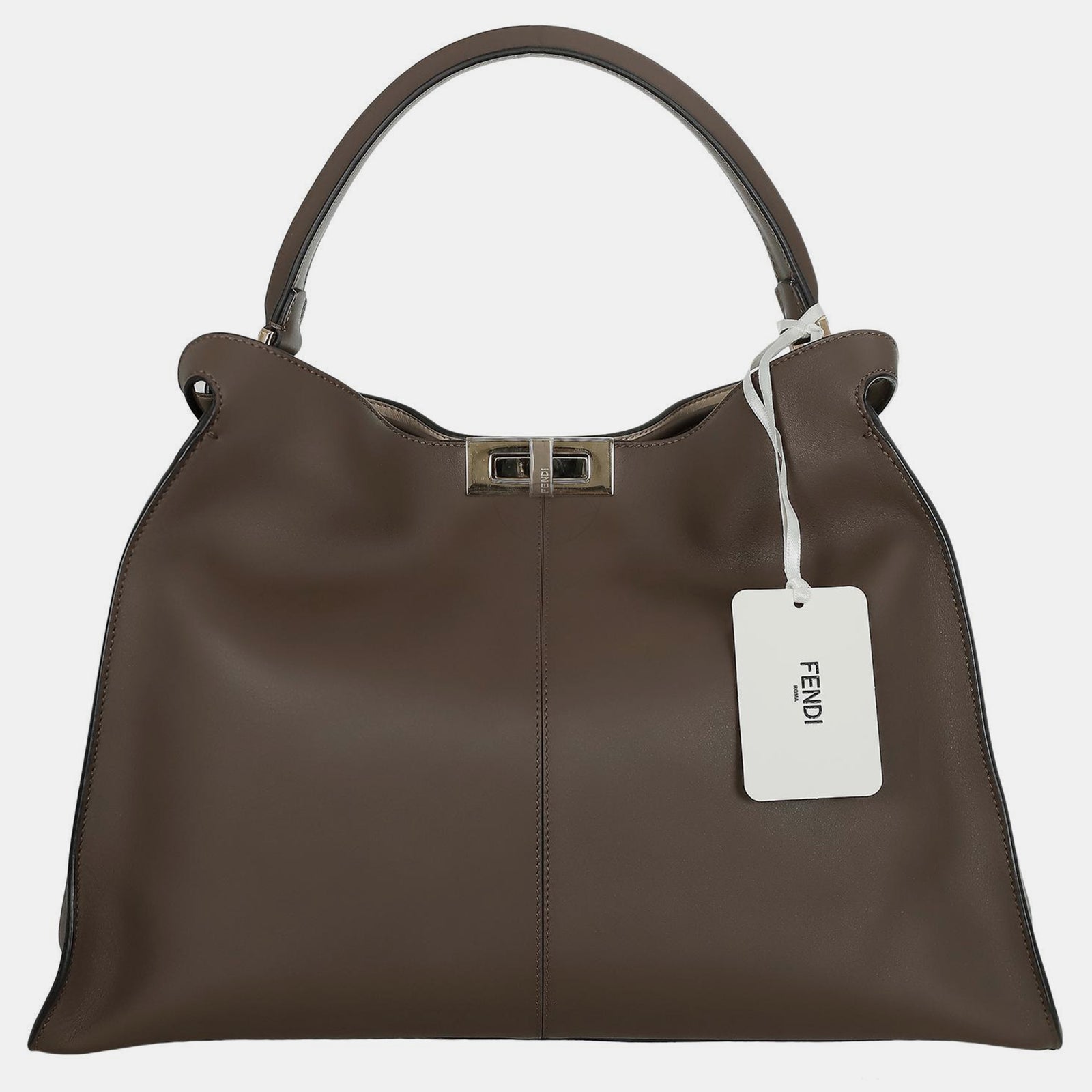 Fendi Brown Leather Large Peekaboo X-Lite Tote bag