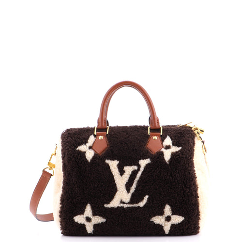 Speedy Bandouliere Bag Monogram Giant Teddy Fleece 25
