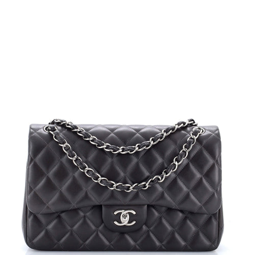 CHANEL Classic Double Flap Bag Quilted Lambskin Jumbo