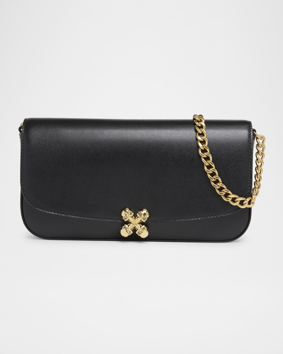 Mcq Skull Flower Leather Shoulder Bag
