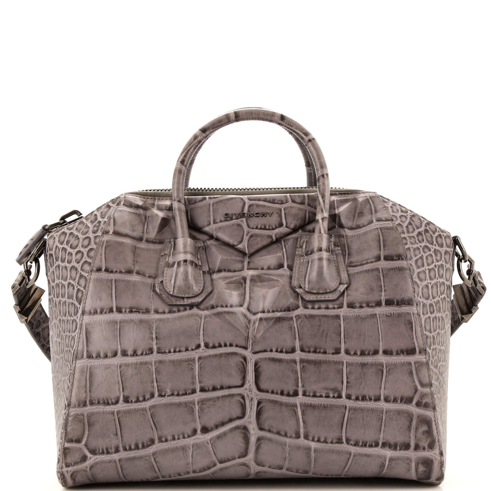 GIVENCHY Antigona Bag Crocodile Embossed Leather Medium